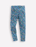 Everyday Fun Leggings-Sapphire Blue Nautical Floral