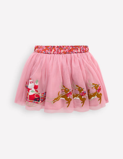 Fun Tulle Skirt-Almond Pink Reindeer