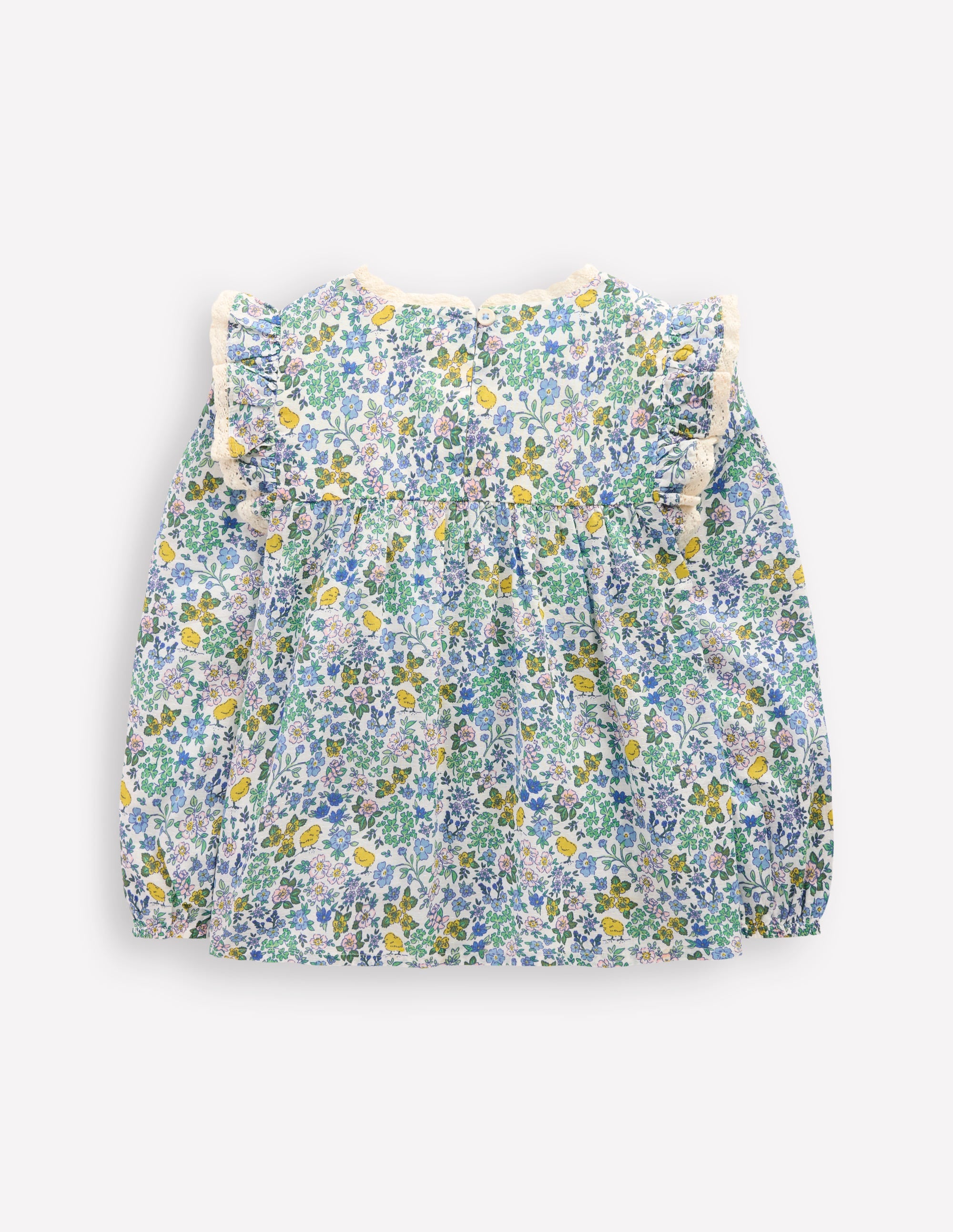 Smocked Ruffle Blouse-Vanilla White Chick Floral - Image 2