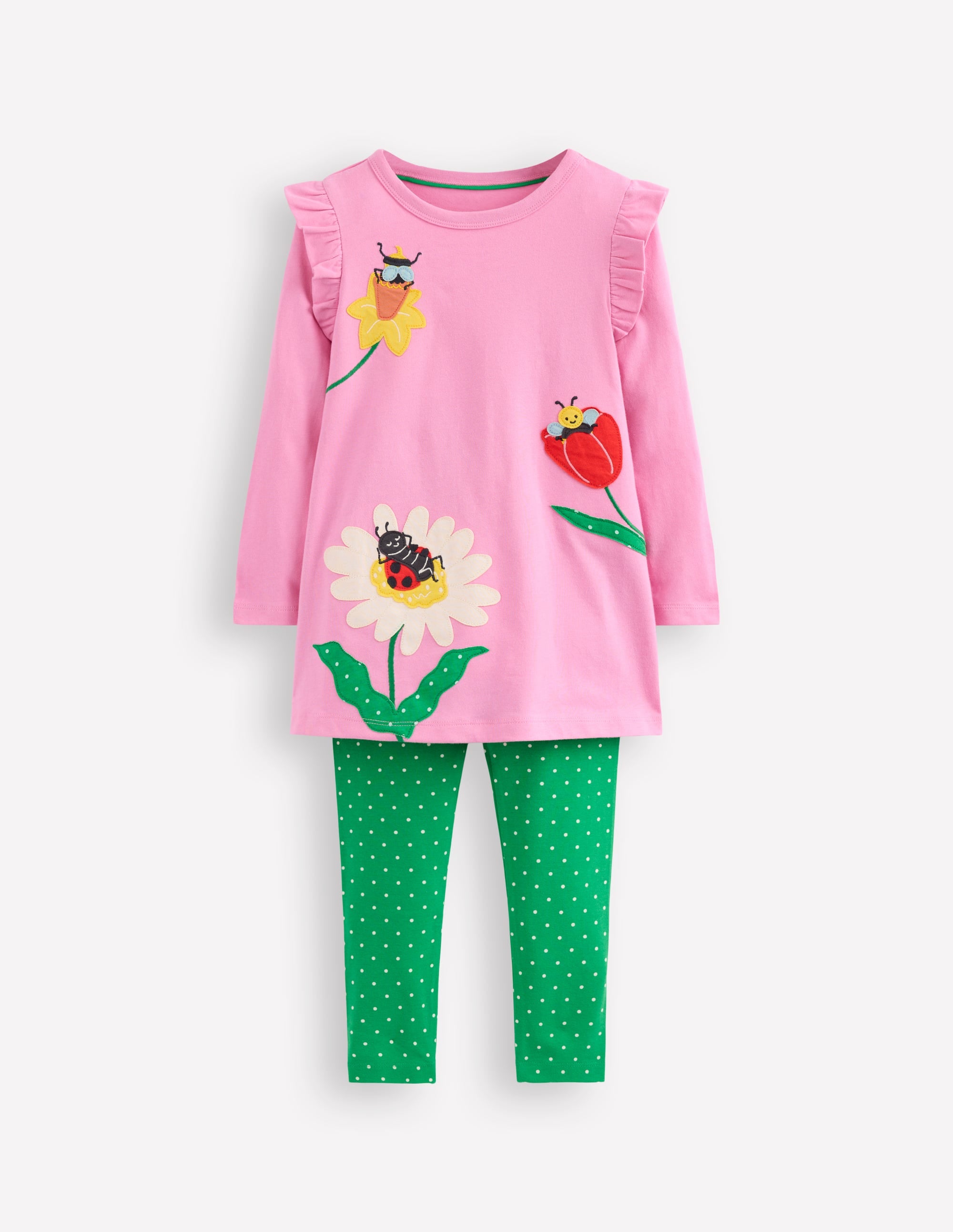 Appliqué Tunic and Legging Set-Vintage Mauve Bugs - Image 1