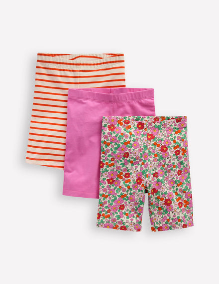 3-Pack Cycling Short-Pink Apple Blossom Floral