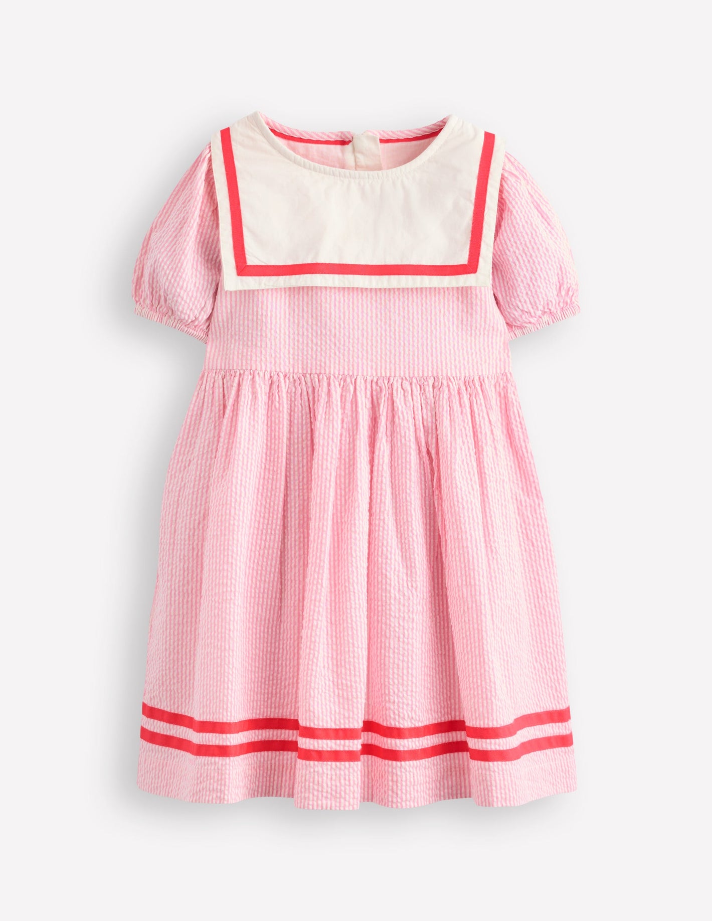 Heritage Sailor Dress-Pink Ticking