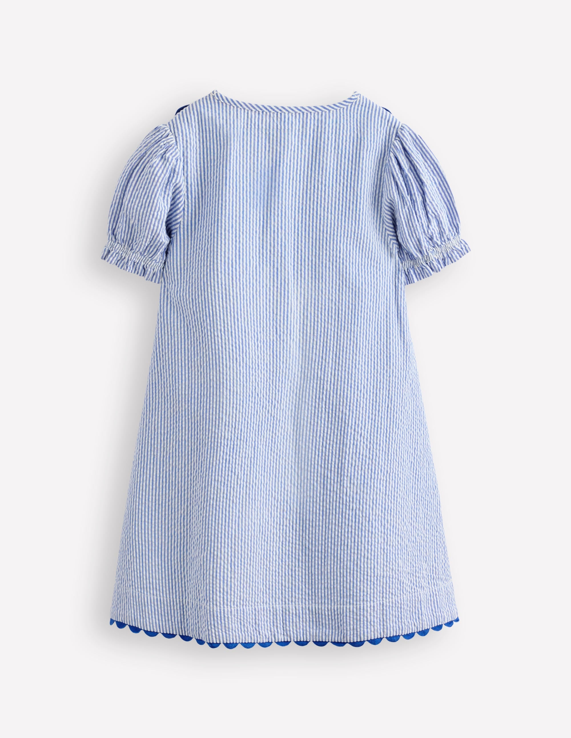 Embroidered Yoke Dress-Peacock Plume Blue - Image 2