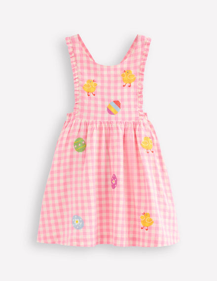 Pinafore Dress-Pink Gingham Easter