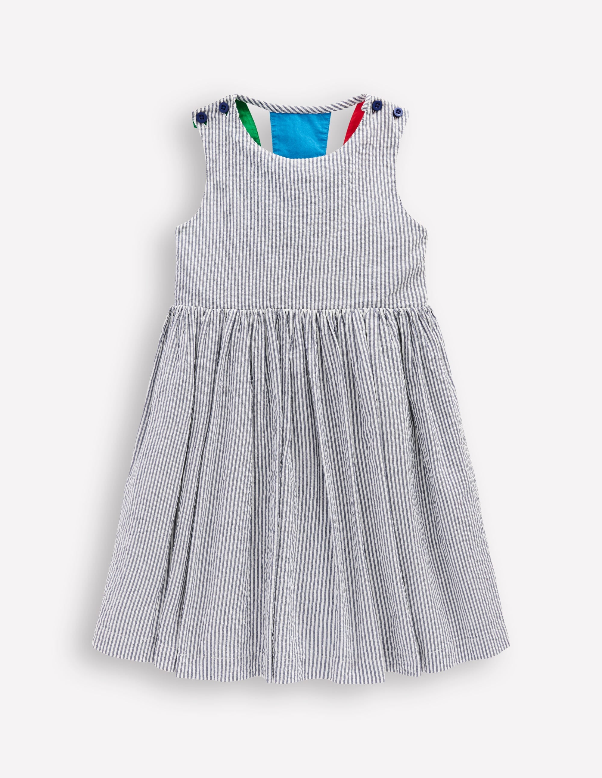 Zadie Applique Back Dress-Navy/ Ivory Stripe Sunray - Image 1