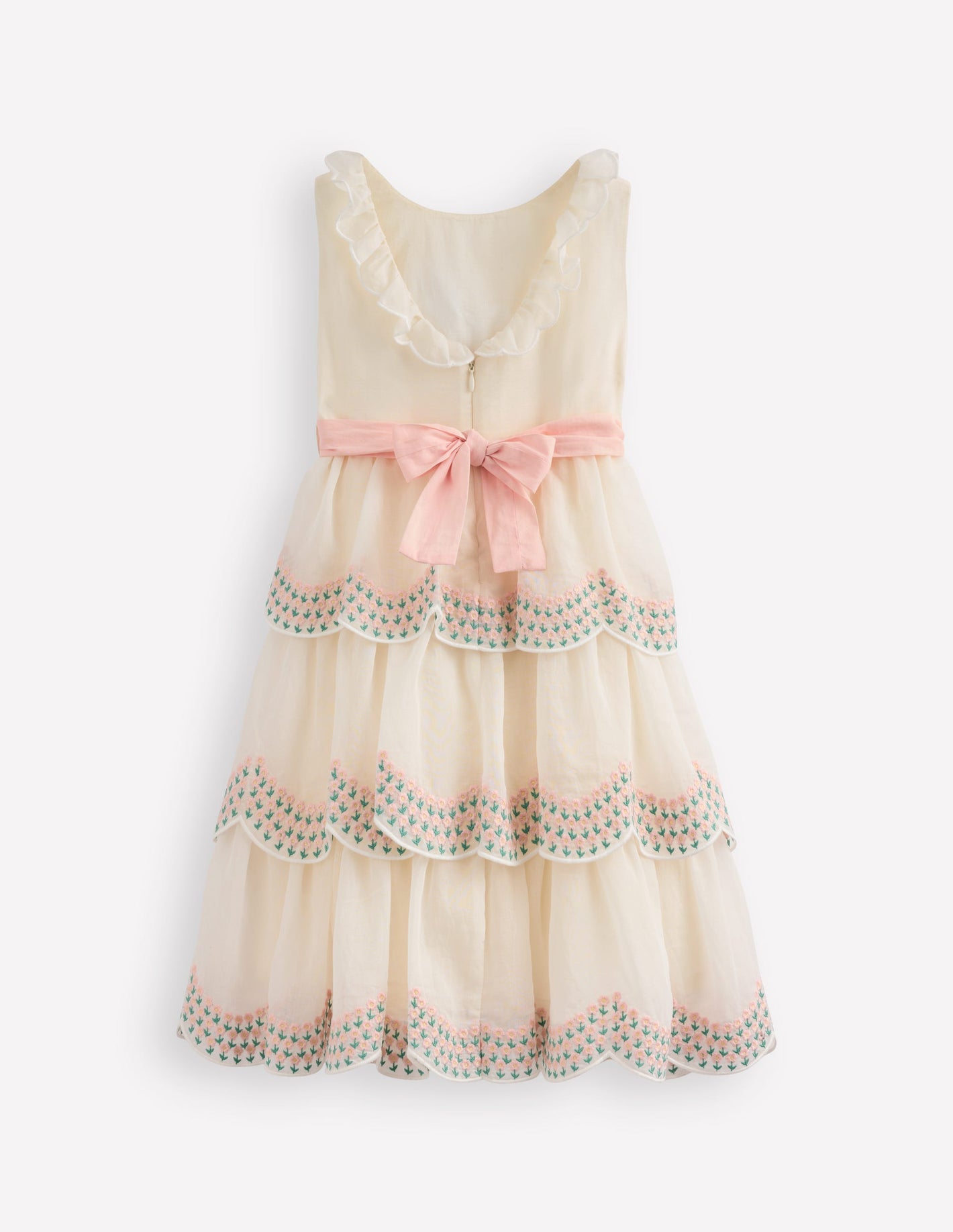 Tiered Organza Dress-Ivory