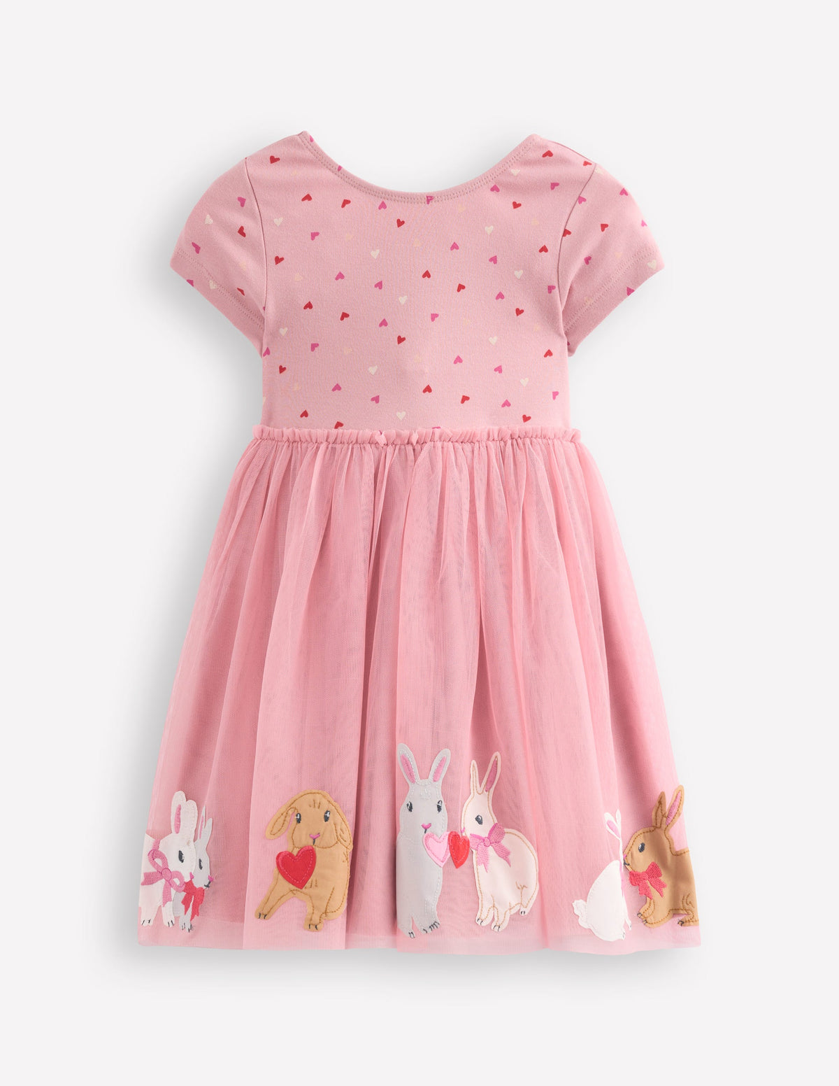 Ami Applique Tulle Dress-Chalk Pink Bunnies - Image 1
