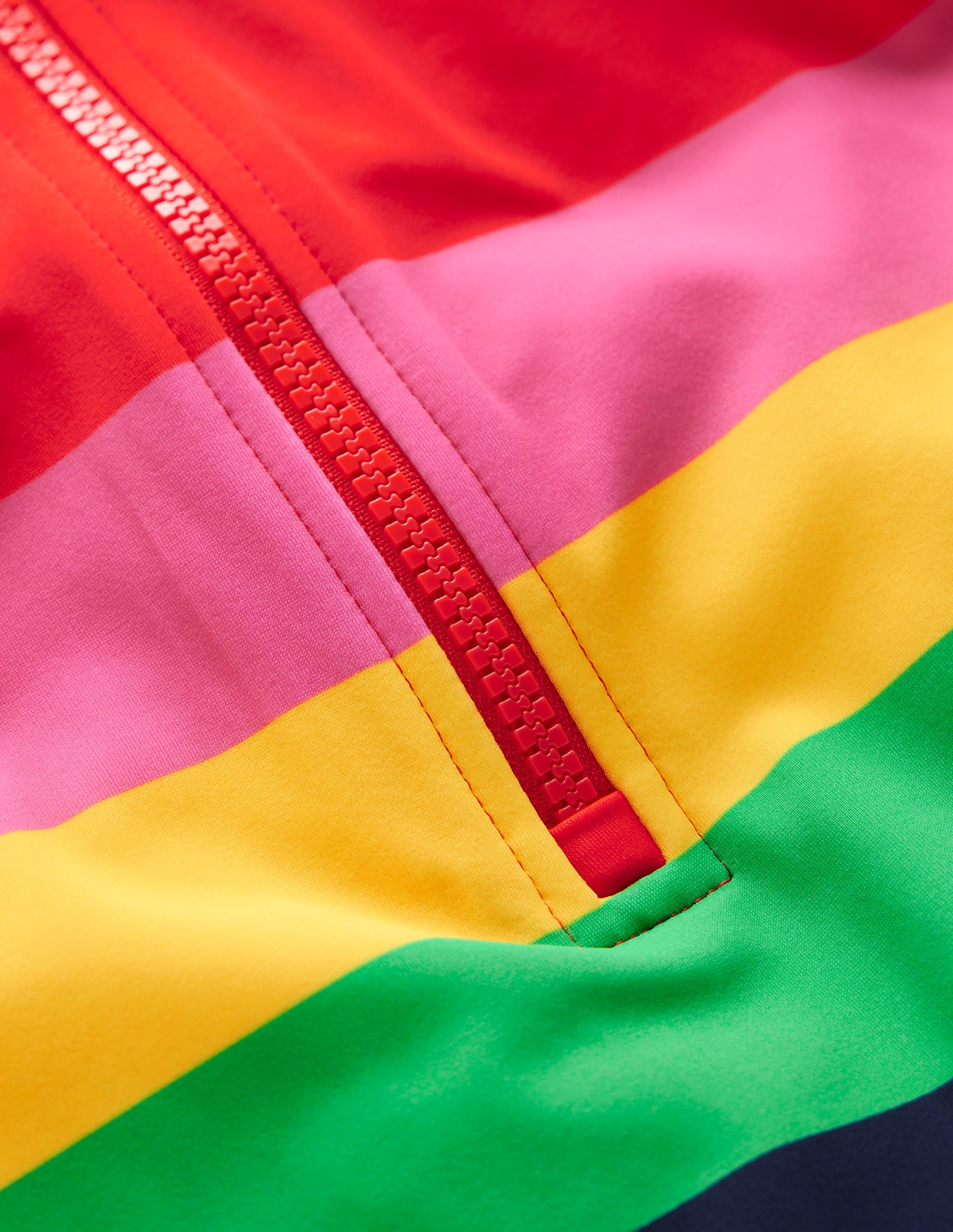 Short-sleeved Swimsuit-Red Multi Stripe - Image 3