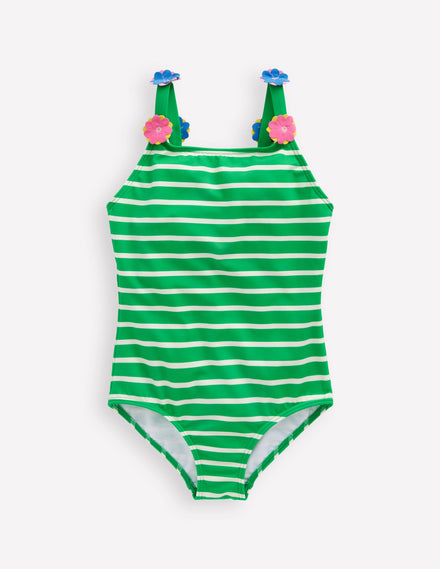 Applique Strap Swimsuit-Sapling Green Stripe Hearts