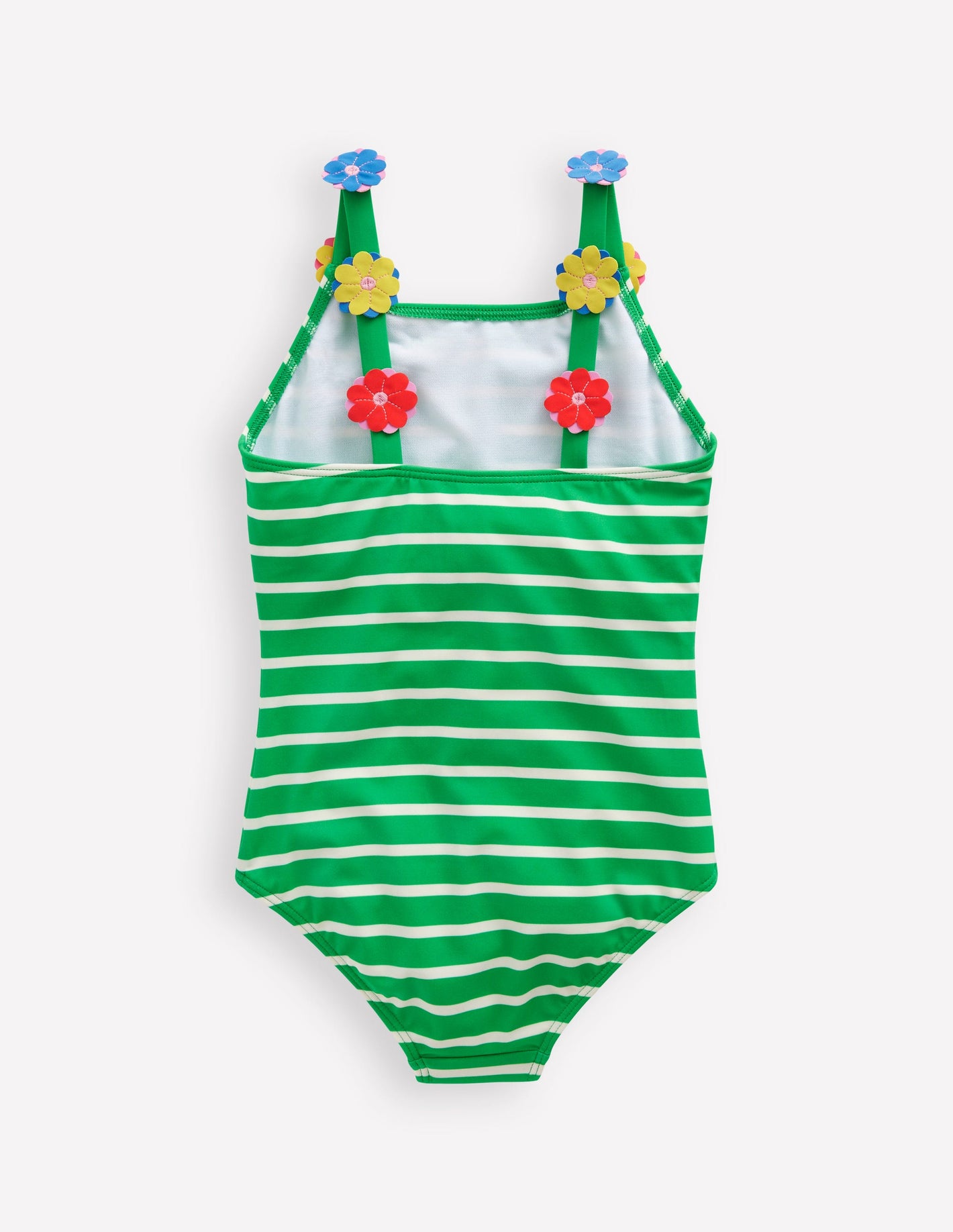 Applique Strap Swimsuit-Sapling Green Stripe Hearts