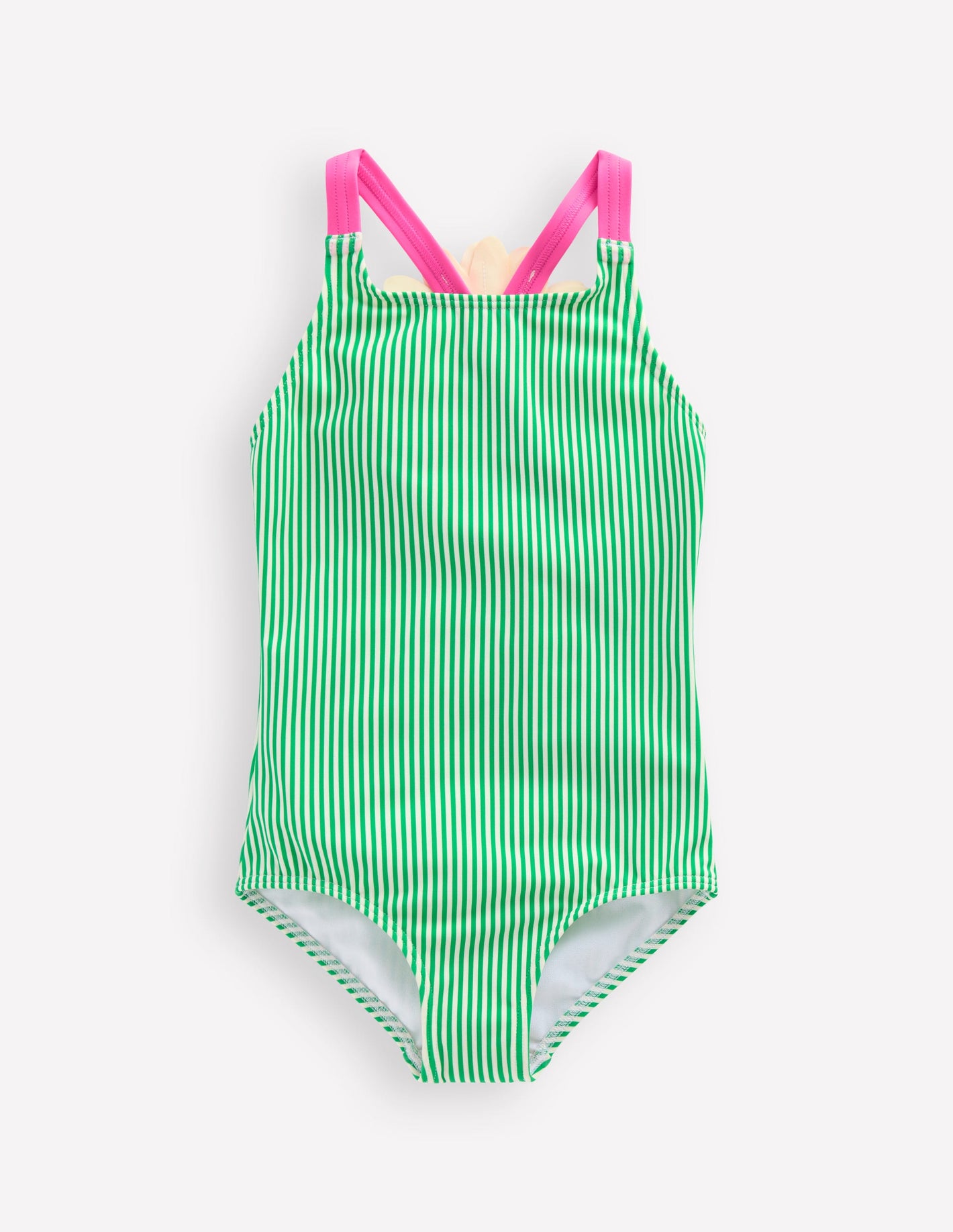 Applique Back Swimsuit-Green Daisy