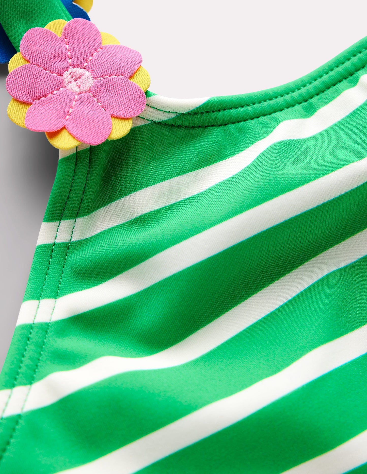 Applique Strap Bikini-Sapling Green Stripe Hearts