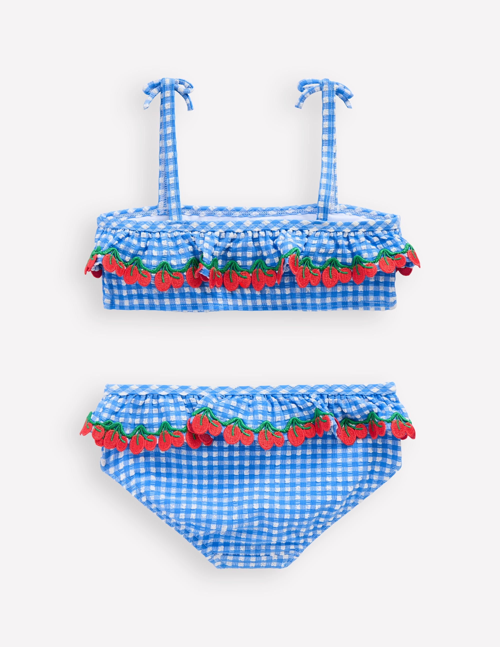 Tallulah Frill Bikini-Blue Gingham Cherries - Image 2