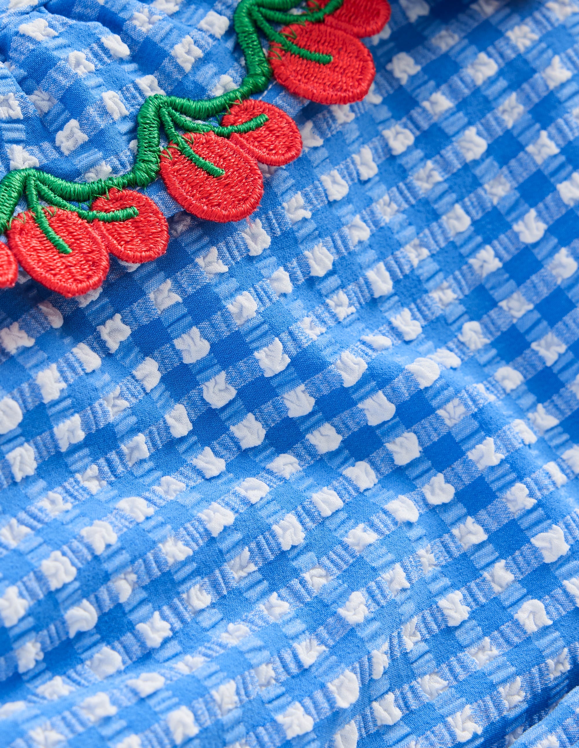 Tallulah Frill Bikini-Blue Gingham Cherries - Image 3