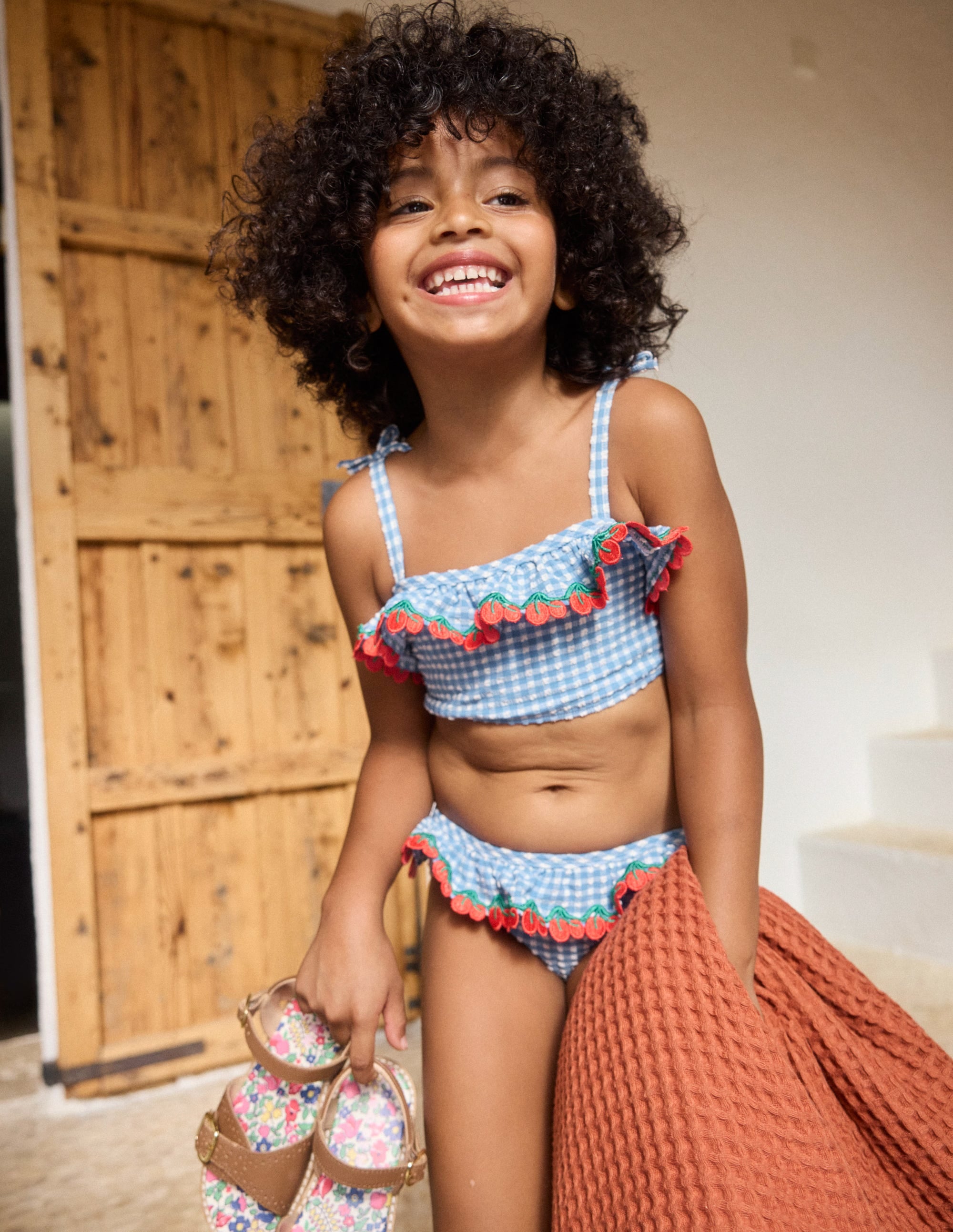 Tallulah Frill Bikini-Blue Gingham Cherries - Image 4