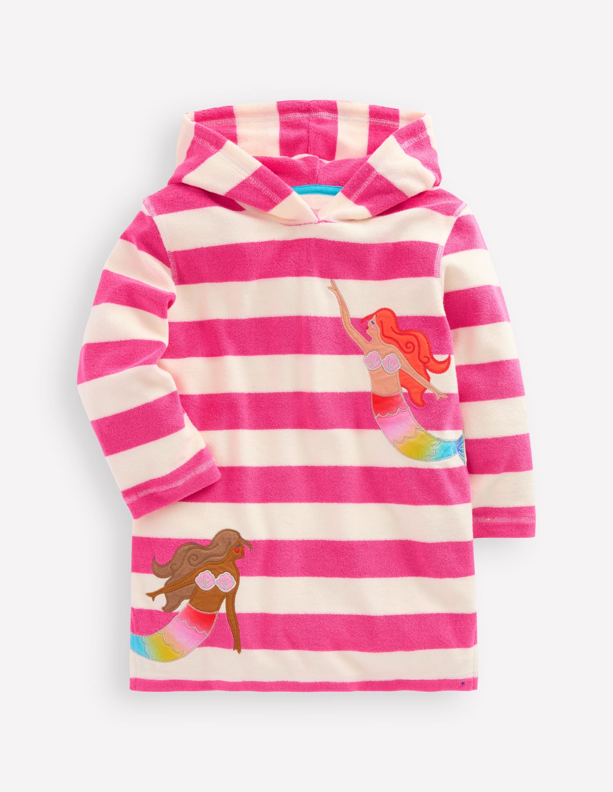 Mara Towelling Throw-On-Pink Mermaid Stripe - Image 1