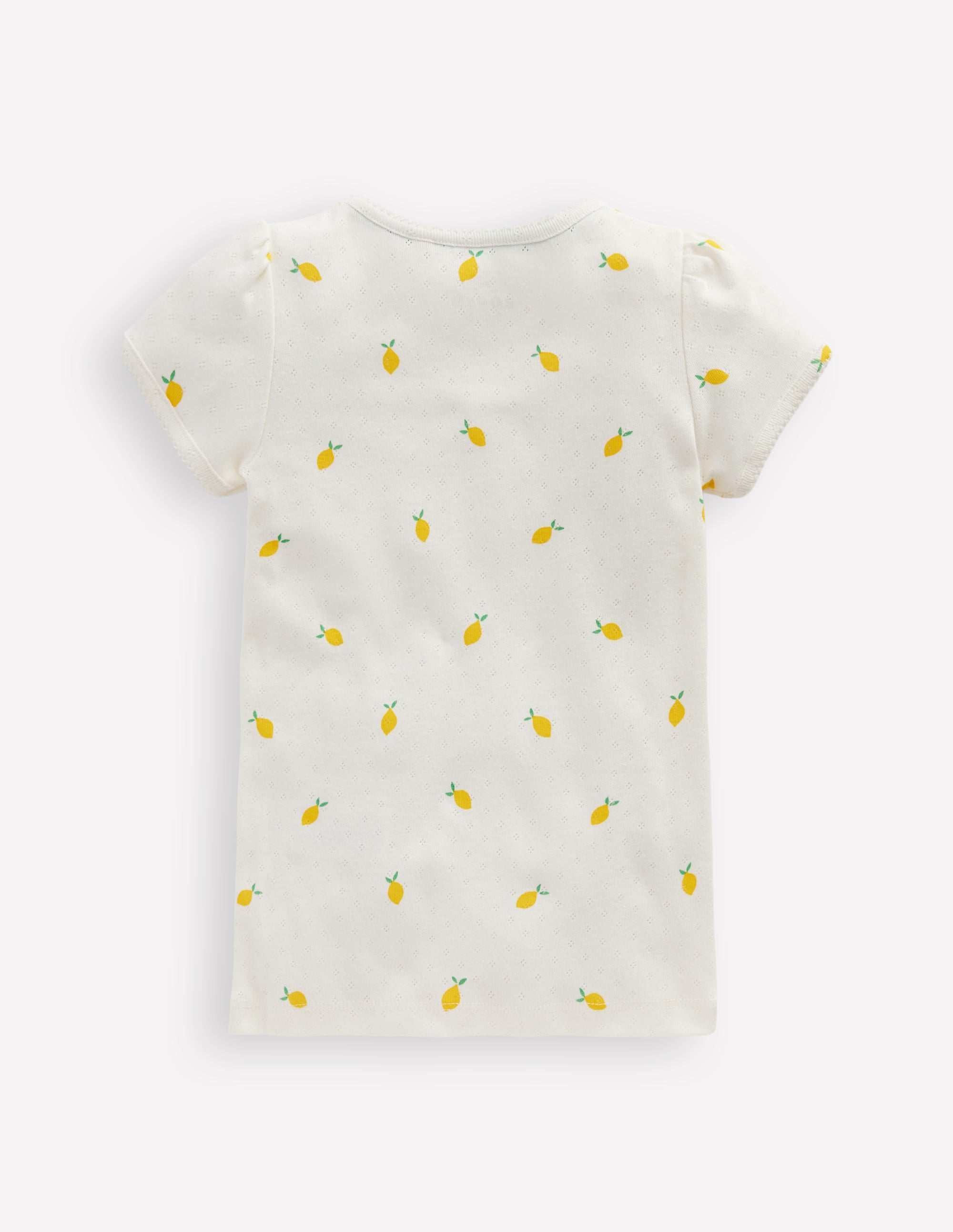 Short Sleeve Pointelle Top-Soft Ivory - Image 2