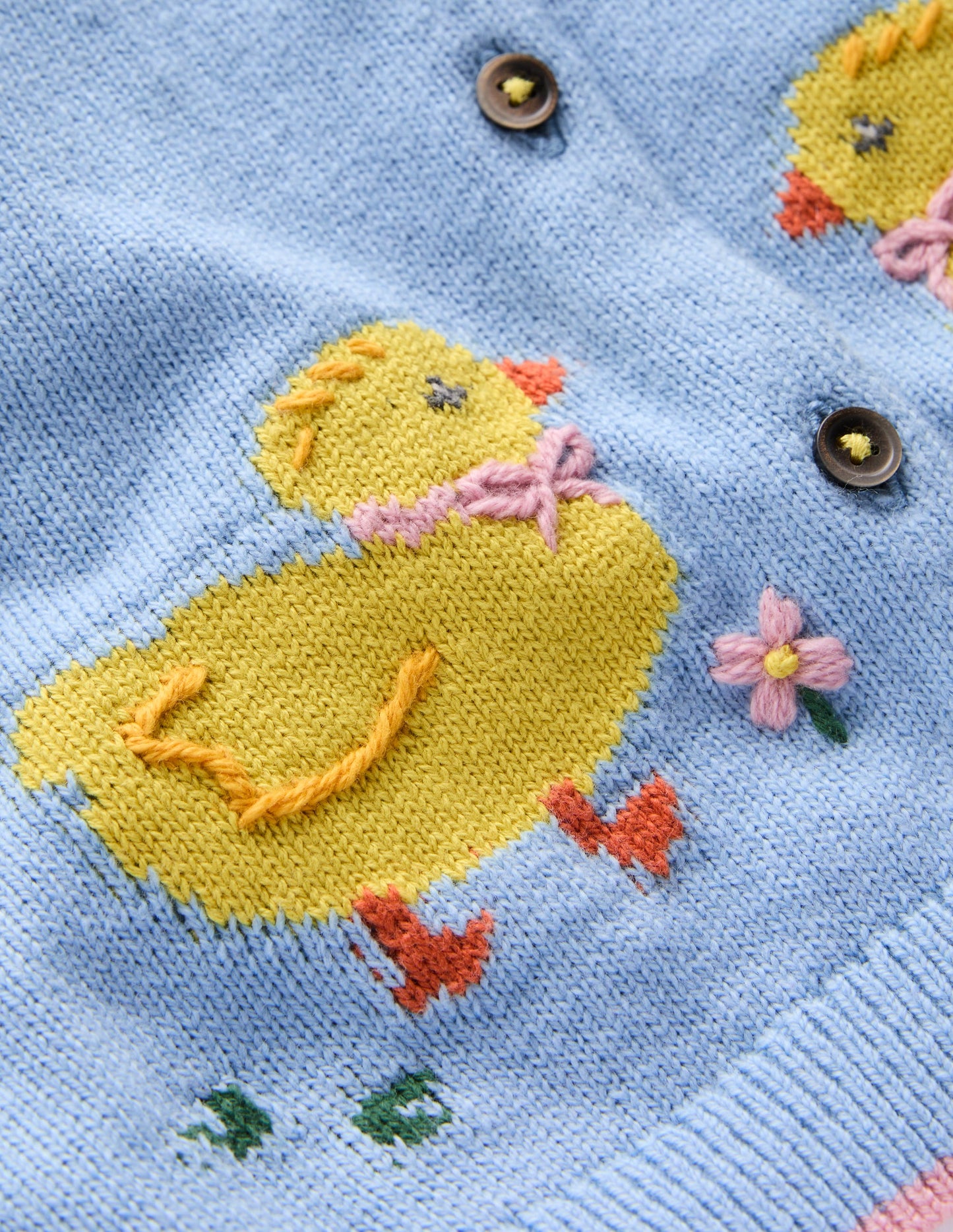 Evelyn Fun Logo Cardigan-Vintage Blue Chicks