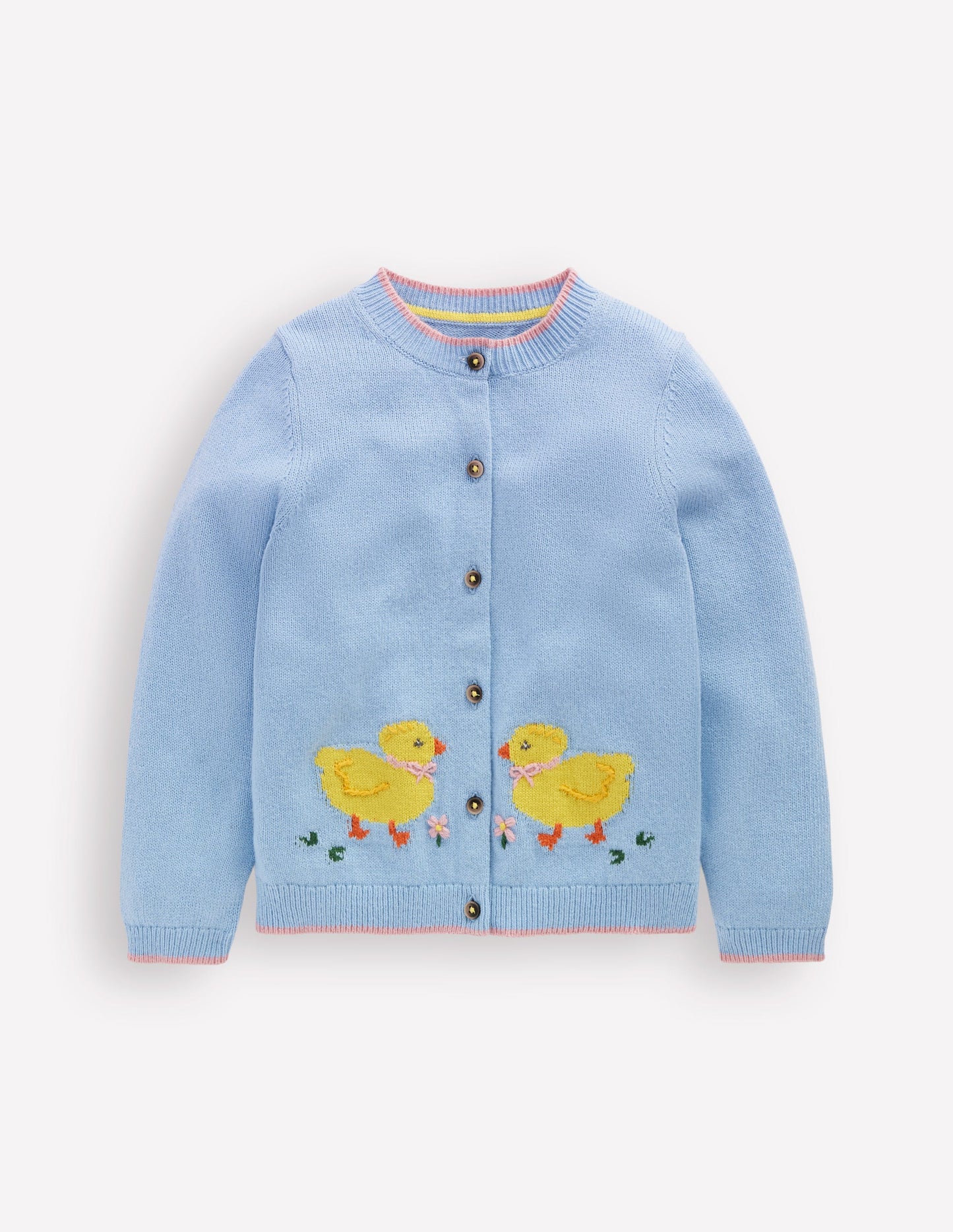 Evelyn Fun Logo Cardigan-Vintage Blue Chicks