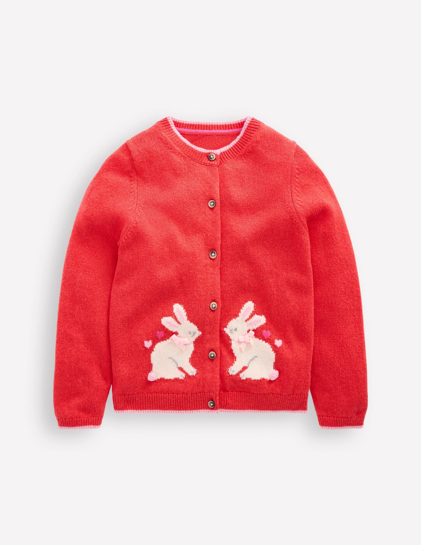 Evelyn Fun Logo Cardigan-Jam Red Bunnies