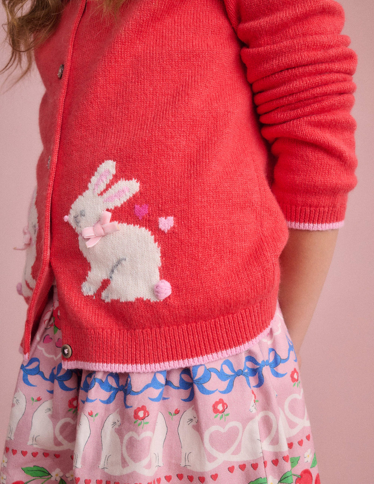 Evelyn Fun Logo Cardigan-Jam Red Bunnies - Image 5