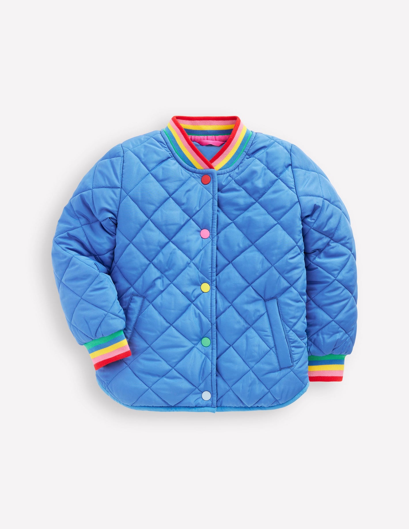 Fun Borg Lined Bomber-Peacock Plume Blue Heartburst