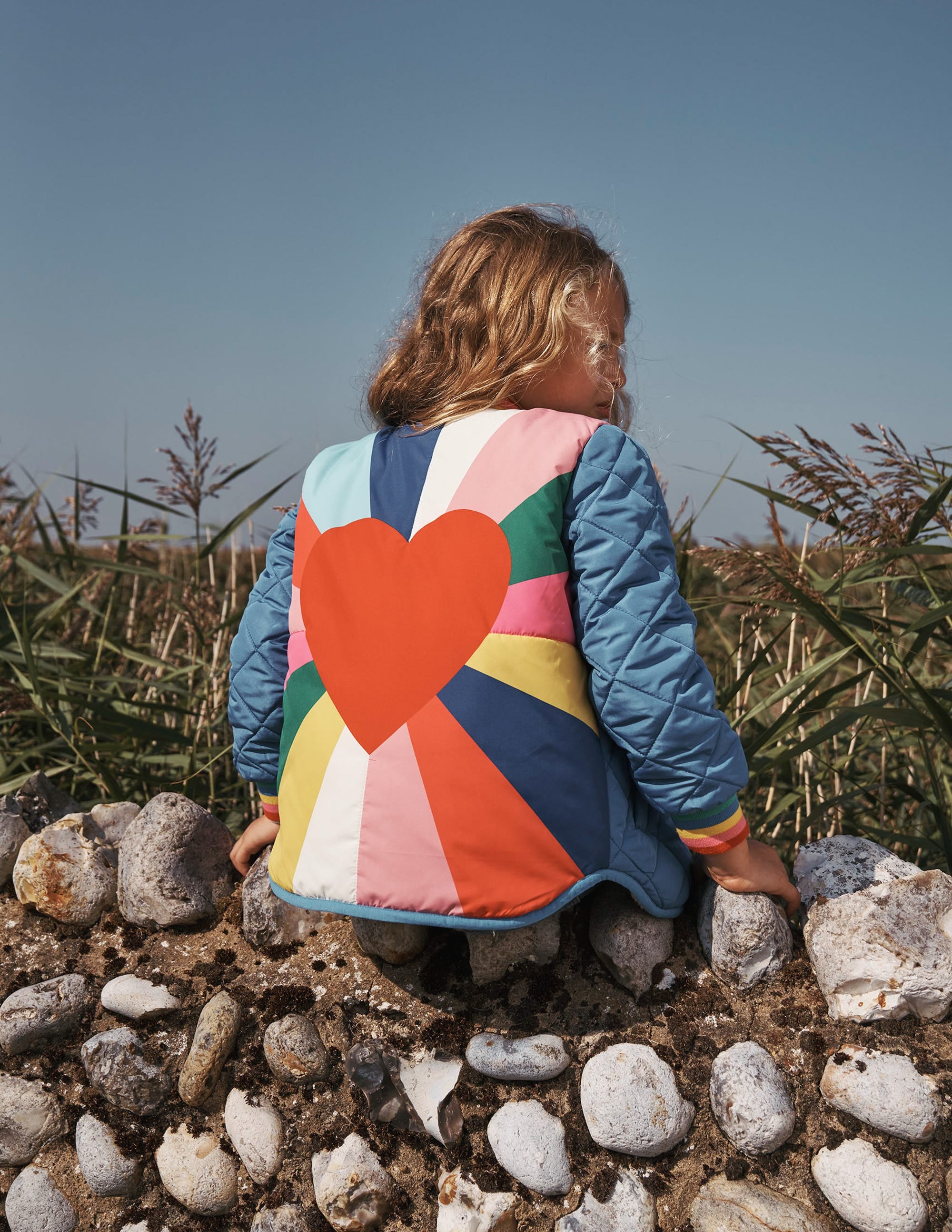 Fun Borg Lined Bomber-Peacock Plume Blue Heartburst - Image 6
