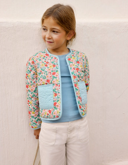 Aurore Reversible Jacket-Vanilla White Apple Blossom