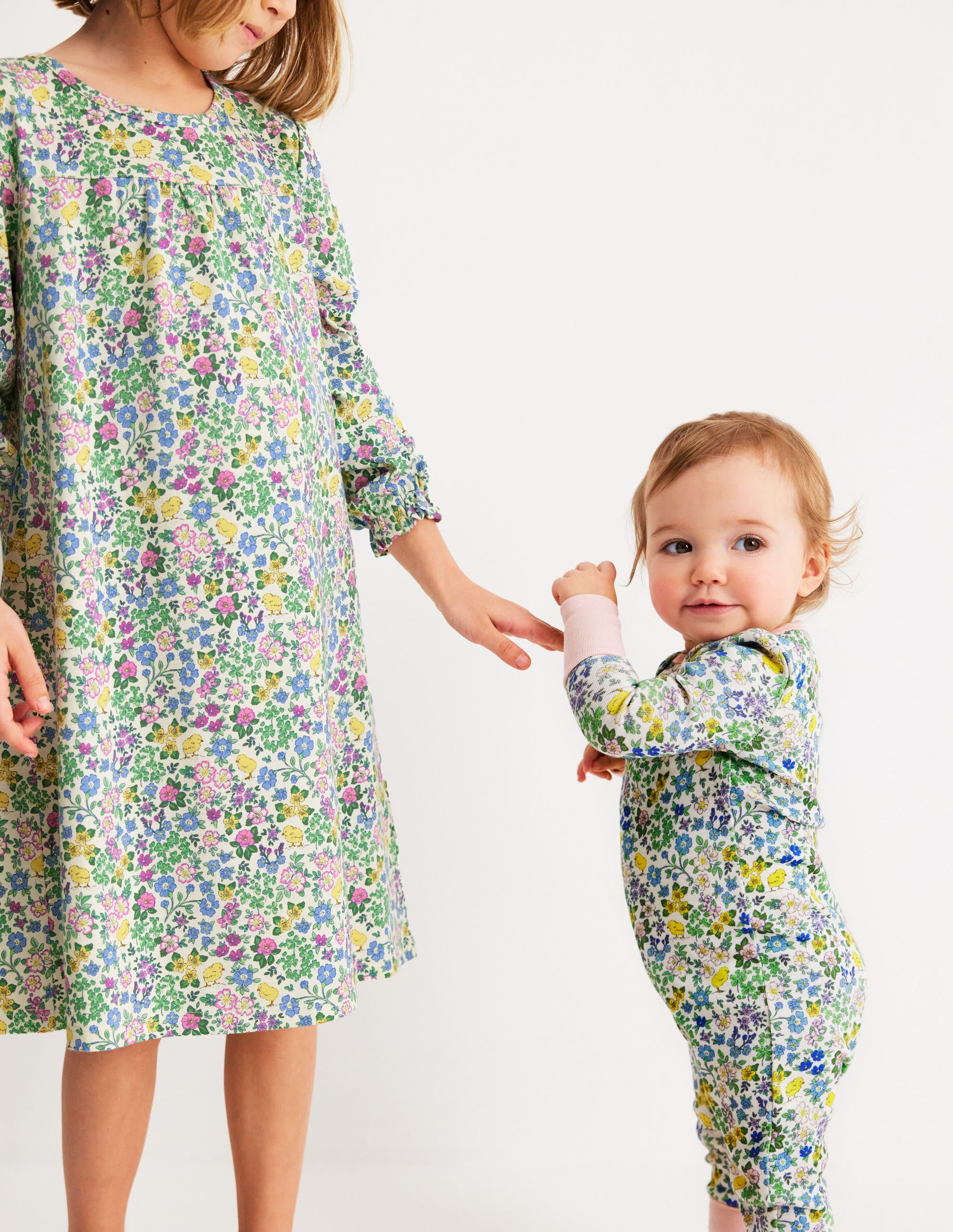 Printed Long-Sleeved Nightie-Orchid Purple Chick Floral - Image 4