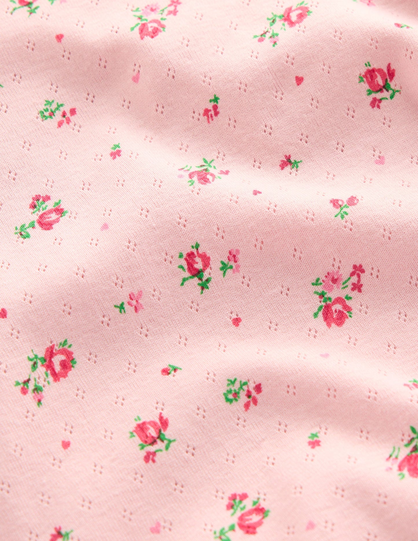 Snug Pointelle Pyjamas-Botanical Pink Rose Sprig