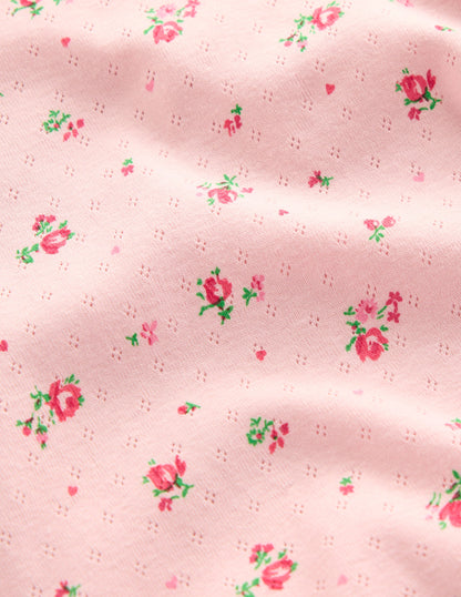 Snug Pointelle Pyjamas-Botanical Pink Rose Sprig