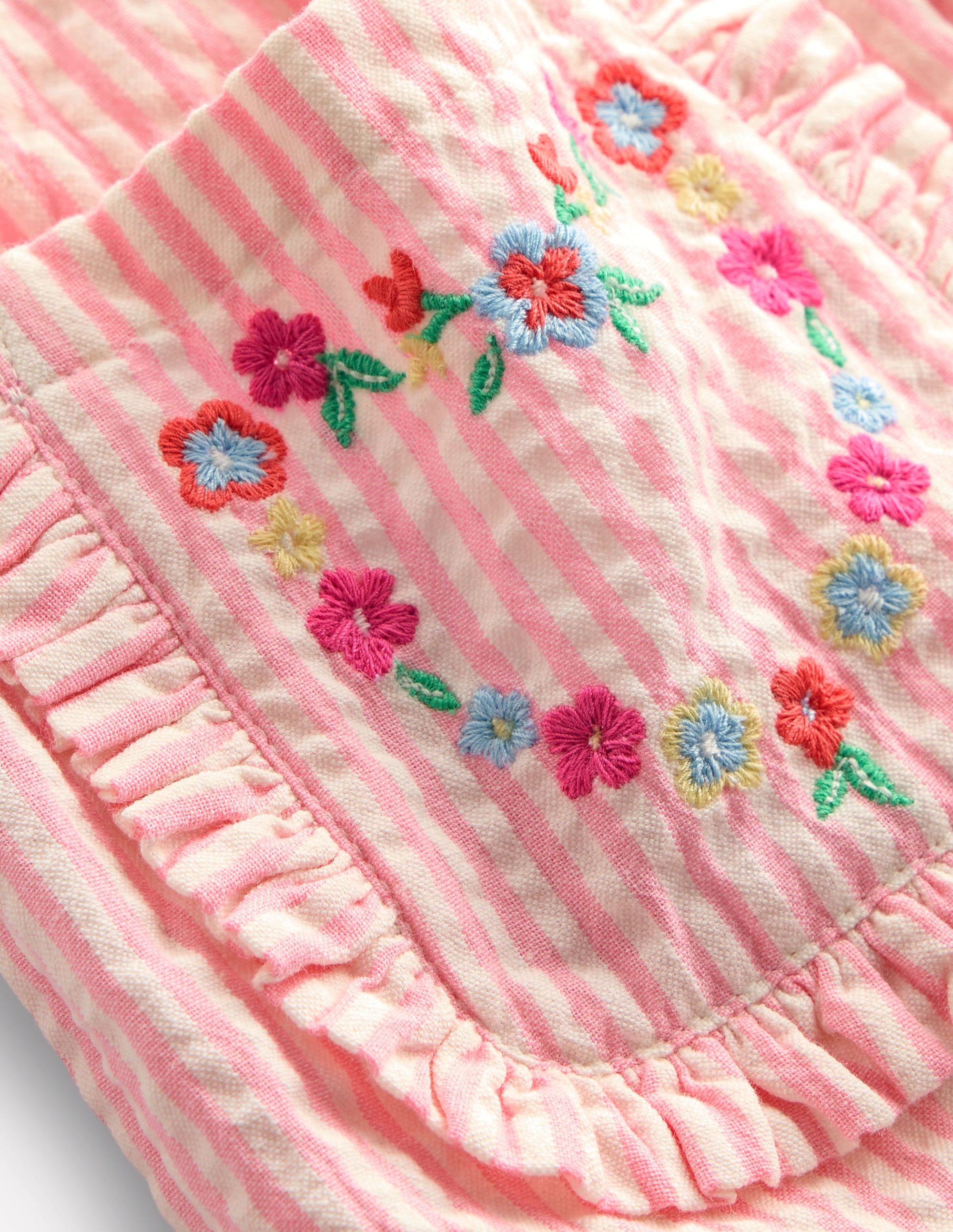 Applique Pocket Skirt-Cosmos Pink Daisy Chain - Image 3