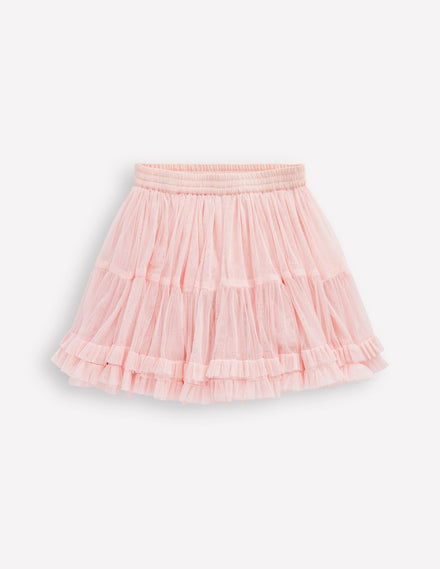 Tulle Ruffle Skirt-Pink