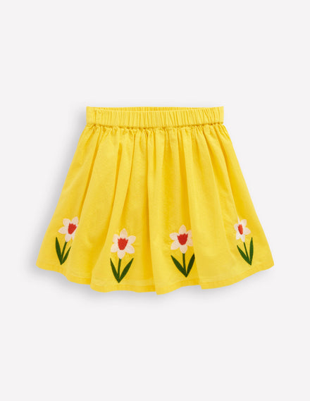 Applique Skirt-Tropical Yellow Flowers