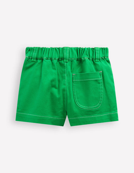 Patch Pocket Shorts-Green