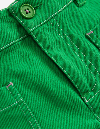 Patch Pocket Shorts-Green