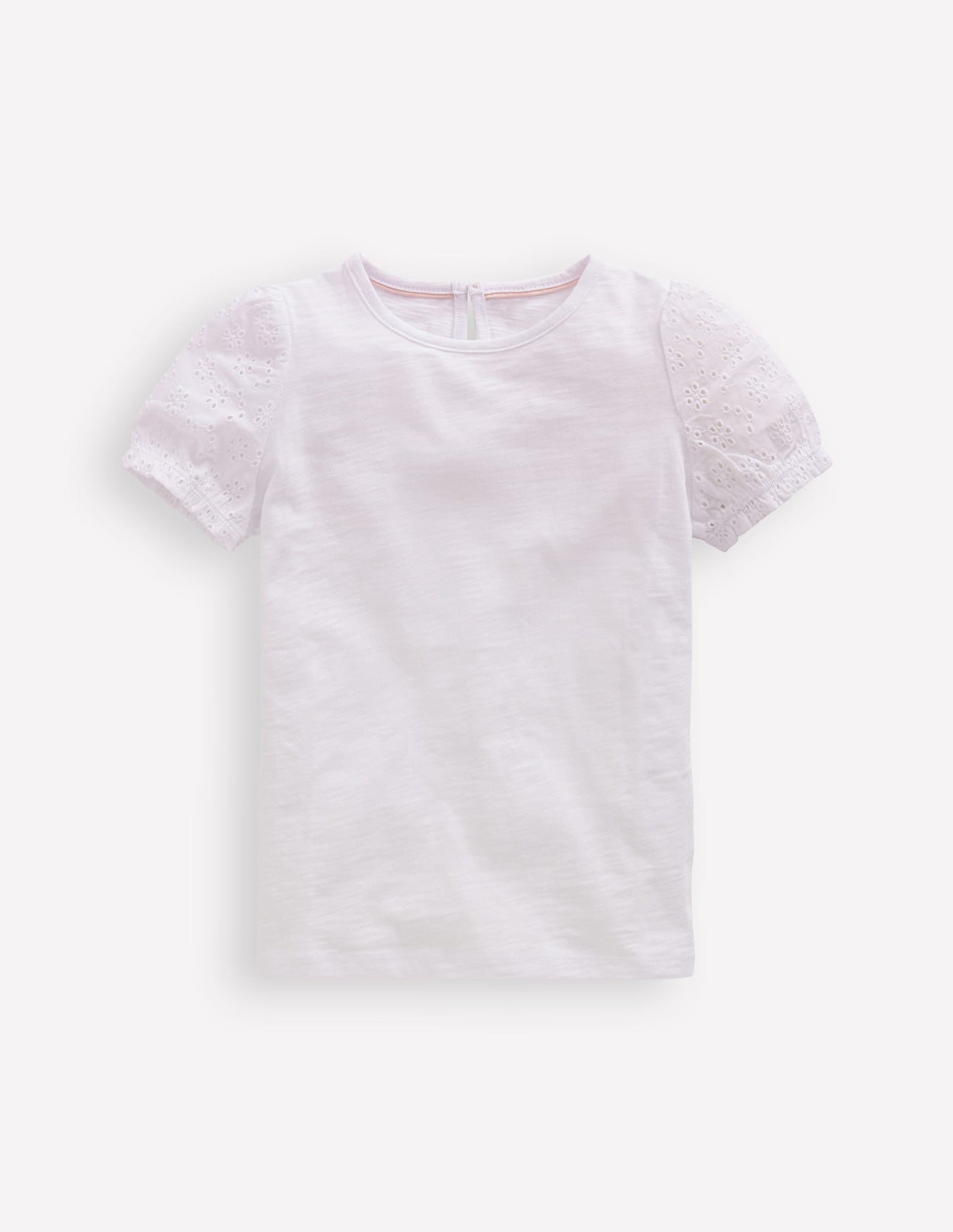 Broderie Mix Tee-White