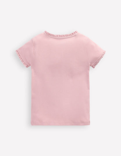 Short Sleeve Ribbed T-Shirt-French Pink