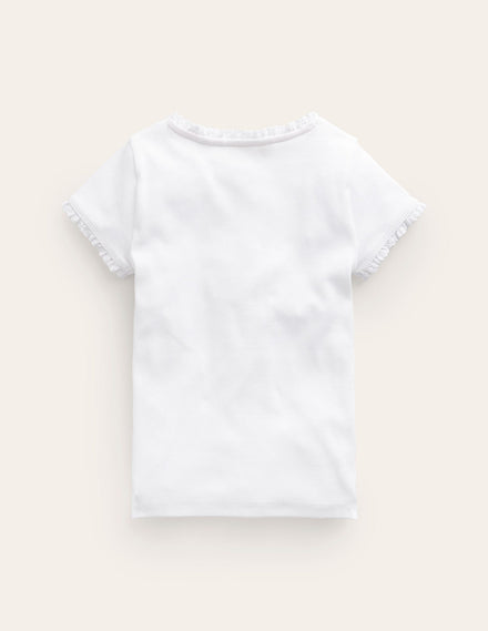 Short Sleeve Ribbed T-Shirt-White