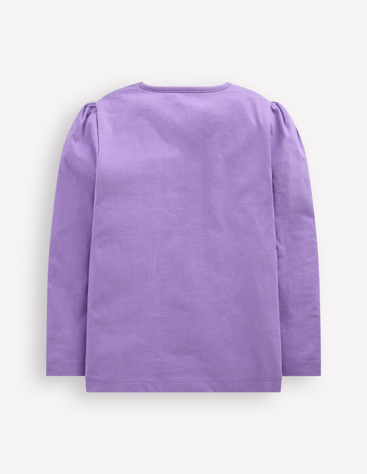 Puff Sleeve Applique T-Shirt-Aster Purple Flower Cats - Image 2
