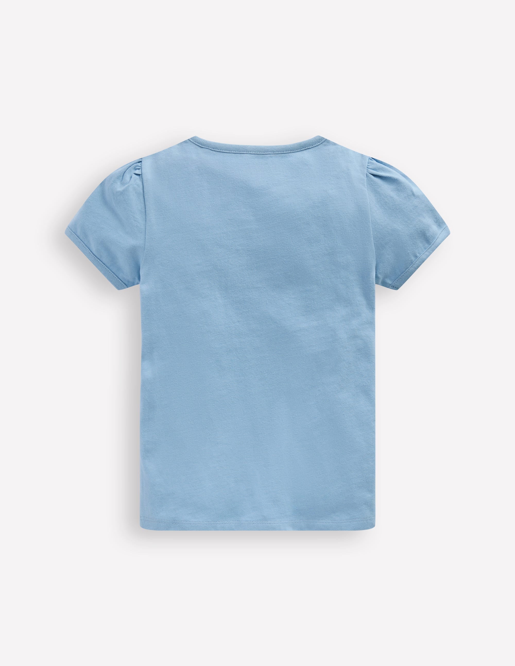 Puff Sleeve Superstitch Top-Glacier Blue Dogs - Image 2