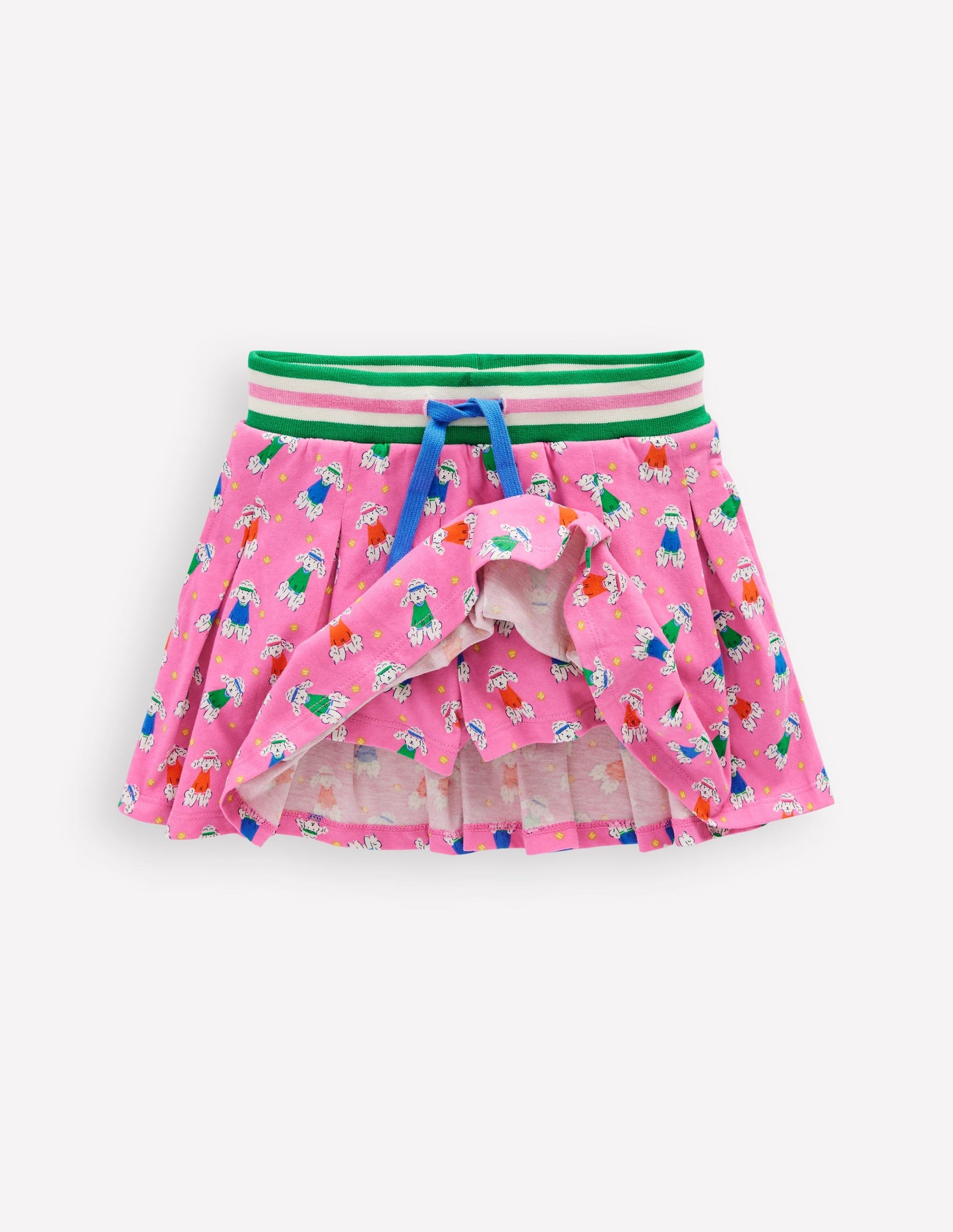 Pleated Jersey Skort-Cosmos Pink Sporty Poodle