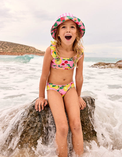 Frill Strap Bikini-Pink Lemons and Cherries