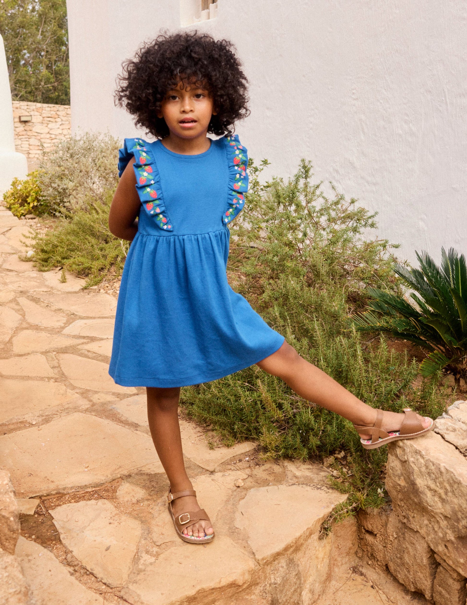 Frieda Embroidered Dress-Gallery Blue-1
