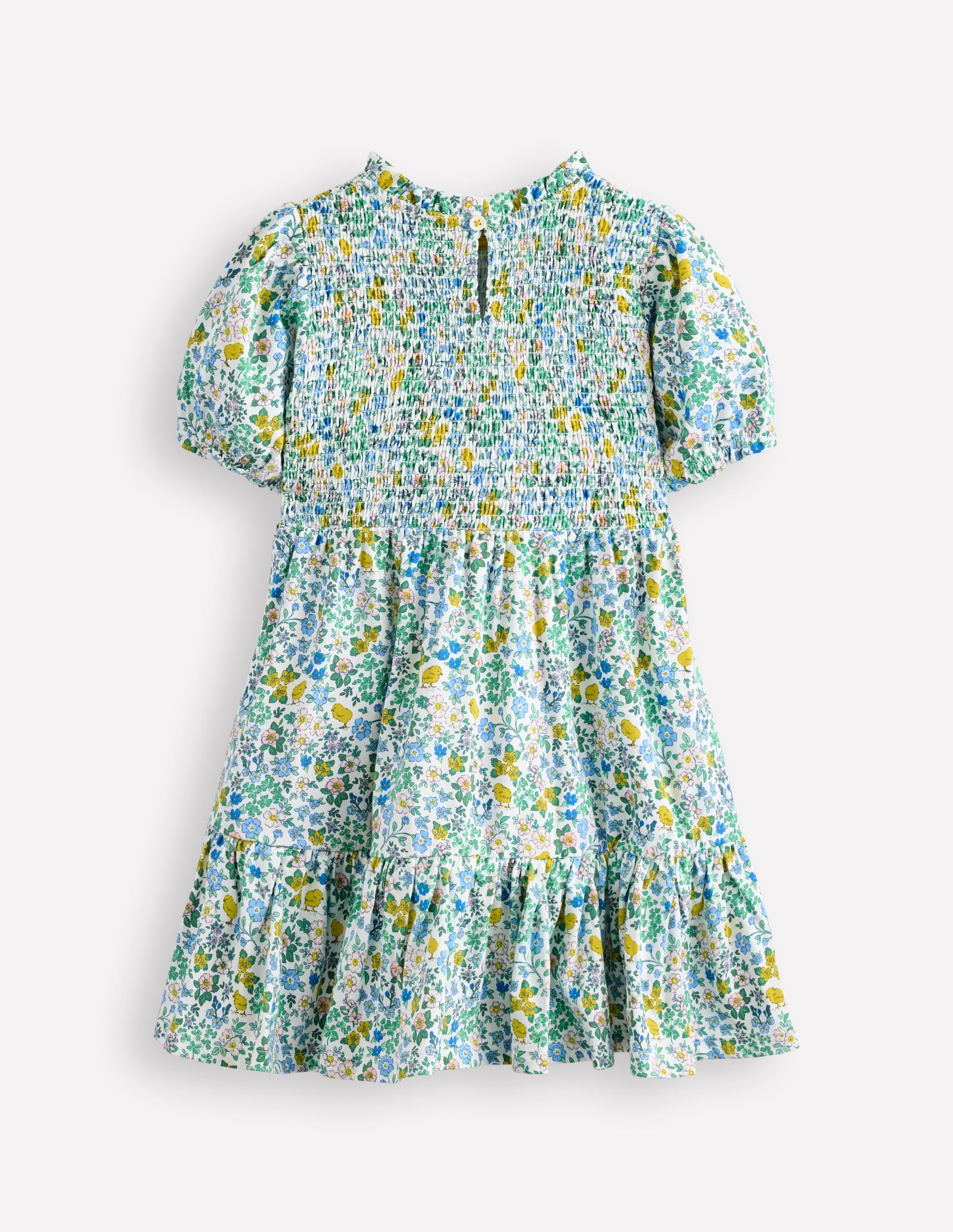 Aurora Shirred Twirly Dress-Vanilla White Chick Floral - Image 2