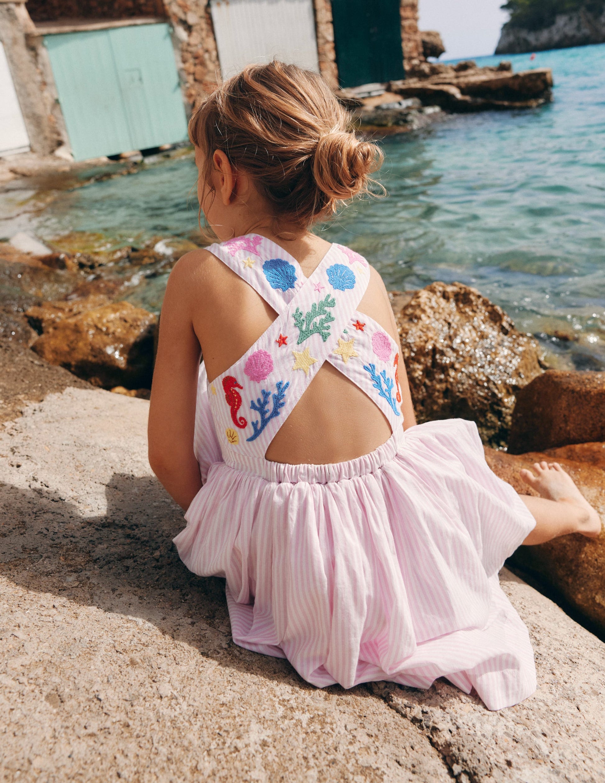 Harper Cross-Back Dress-Pink Mermaid-2
