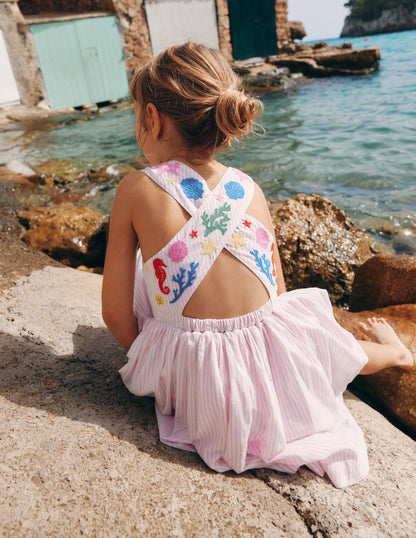 Harper Cross-Back Dress-Pink Mermaid-2