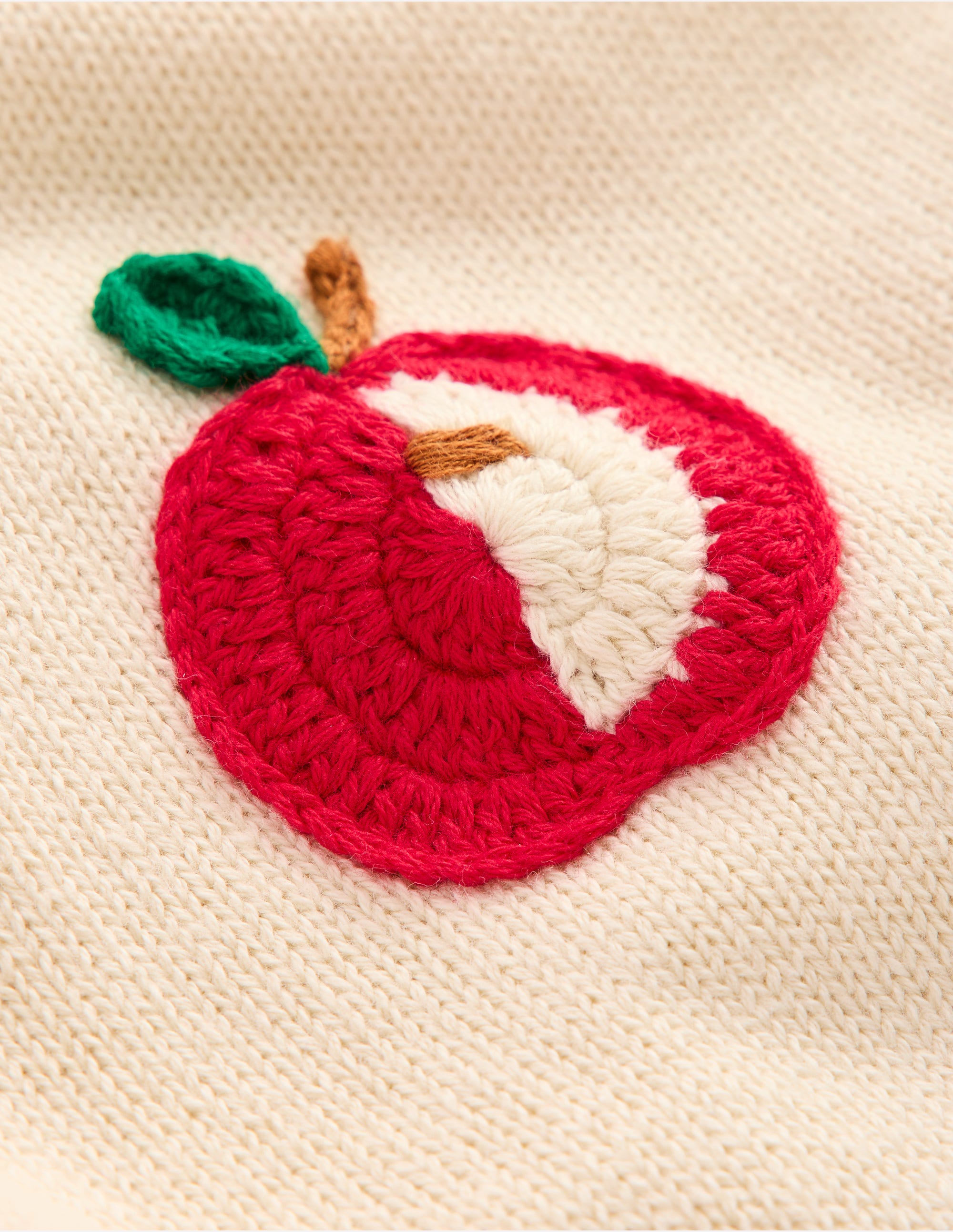 Karina Fun Crochet Jumper-Ivory Apples - Image 3