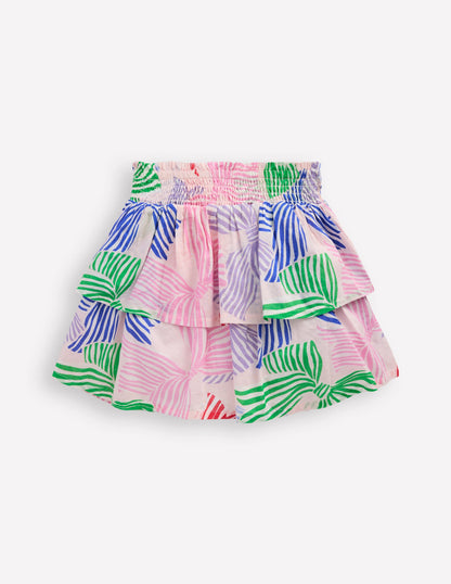 Tiered Woven Skirt-French Pink Bows