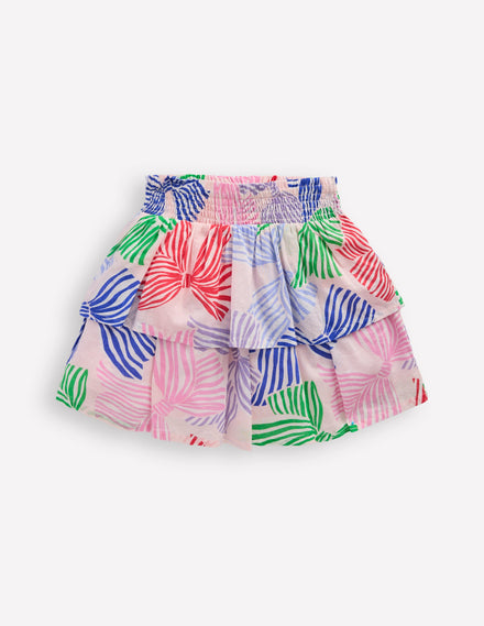 Tiered Woven Skirt-French Pink Bows